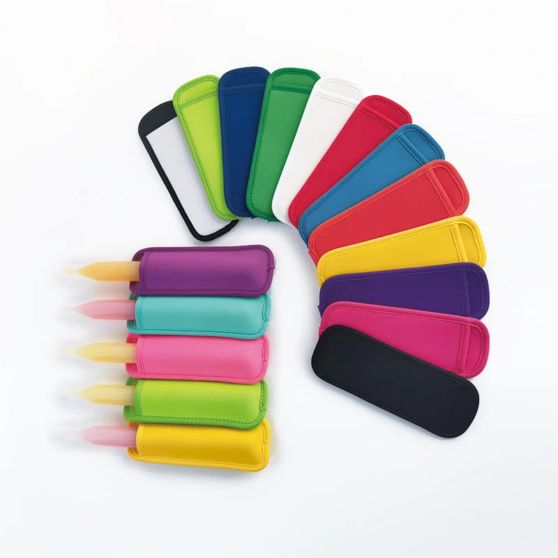 Wholesale Reusable Neoprene Freezer Cooler Bag Insulated Long Ice Popsicle Cover Pouch Sleeve Icy Pole Block Holders for Kids
