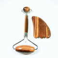 Handheld Yellow Tiger Eye Face Roller Gua Sha Beauty Facial Massage Rose hz Jade Roller Set for Face with Box