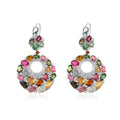 W0448 Abiding Jewelry China Factory Good Plating 925 Sterling Silver Natural Tourmaline Cluster Designs Drop Earrings