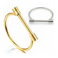 MECYLIFE Fine Jewelry Horseshoe Bracelet Bangle Horseshoe Bangles Stainless Steel Bangle D Shape Cuff Bracelet