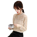 Women's SpringPlus S-5xl Autumn Style Mesh Blouse Shirts Women Lace Hollow Out Polka Dot O-neck Long Sleeve Elegant Casual Tops