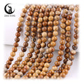 Zhe Ying 6/8/10mm Picture Jasper Beads Bracelet Natural Stone Beads for Jewelry Making Natural Landscape jasper Beads