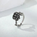 Wholesale Classic Retro Rose Ring Stainless Steel Personalized Gothic Opening Adjustable Exquisite Elegant Neutral Ring Jewelry