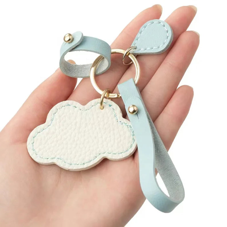 Creative Cute Key Chain Fob PU Leather Key Rings Pendant Backpack Ornaments Fashion Key Holder Charm Women Hang Bag Accessories