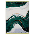 Modern Abstract Gold Foil Lines Green Canvas Art Paintings for Guest Room Bedroom Posters and Prints Wall Poster Hotel Project