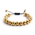 Handmade Braided Adjustable Stainless Steel Bead Bracelet Beads 18K Gold Plated Stainless Steel Adjustable Bracelet Women Girls
