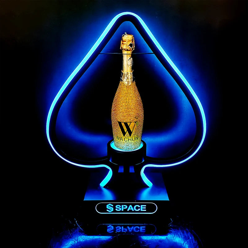 Party Supplies Nightclub Vip Bottle Service Presenter LED Ace of Spades Bottle Glorifier Display LED Champagne Bottle Presenter