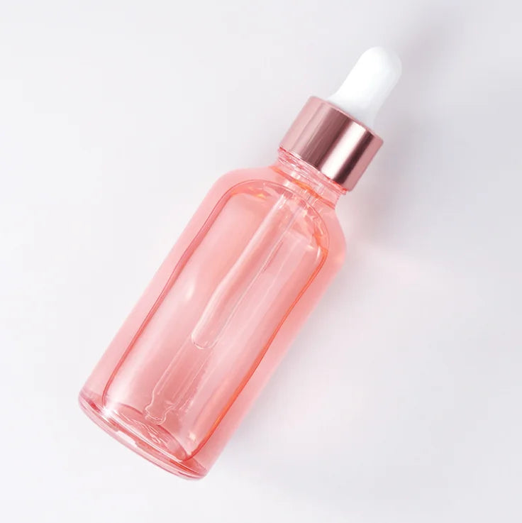 Skincare Cosmetic Packaging 10ml 20ml 30ml 50ml 100ml Empty Rose Gold pink Essential Oil Dropper Glass Bottle