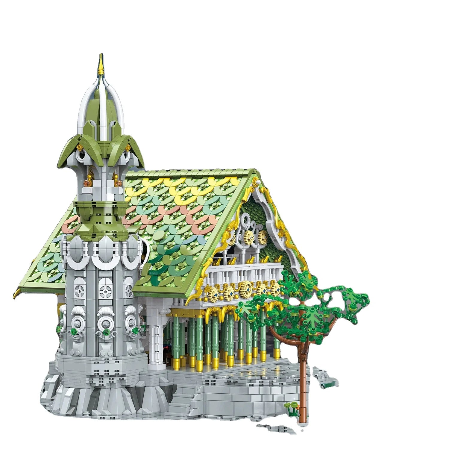 Baka Technology's New Product 33237 Linshui Hall Building Blocks Plastic Street Scene Series DIY Desktop Ornament & Toy