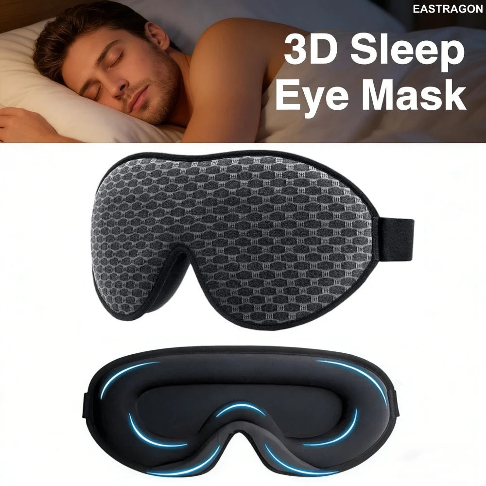 OEM Sleep Eye Mask Super Smooth Sleeping Mask Blindfold Block Out Light 3D Ice Silk Wholesale 100% Light Shade Travel