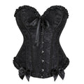 Elegant Overbust Corset Brocade Red Blue Black Lace up Boned Waist Bustier Top Burlesque Shaper Corselet