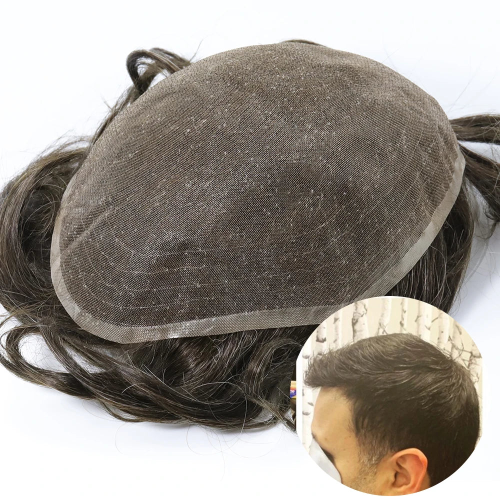 USA Market Man Hair Replacement Non-surgery 10x8" Welded Lace Hair Toupee