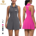 Women Lapel Running Tennis Dress Active Wear Lightweight Tight Golf Badminton Skirt Women Yoga Clothing Set