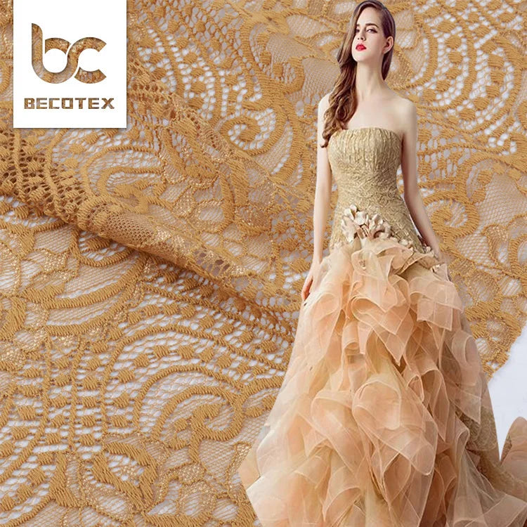 French High Quality Fashion Chantilly Wedding Dress Embroidery Knitted Jacquard Lace Fabric