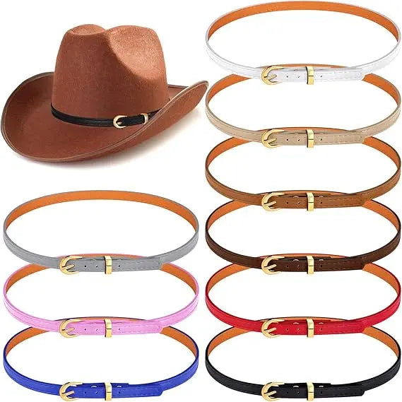 Wholesale Factory Custom Multi Colors Classic Style Smooth Surface Decorative Adjustable Pin Buckle PU Leather Hat Accessories