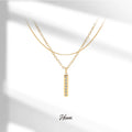 HOVANCI Geometric Acero Inoxidable Collar Women's Double Layer Necklace Trendy Waterproof Stainless Steel Necklace for Women