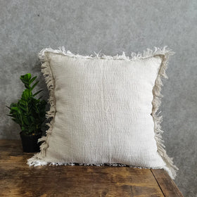 European Linen 100% Thick Cozy Tassels Flax Fringes Cushions Decoration Cushion Cover for Home