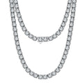 RINNTIN SC73 2MM 3MM 4MM Costom Italy S925 Chain Necklace Silver Chain Rhodium Plated Custom Tennis Chain Necklace for Women