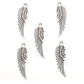 6 Color Antique Bronze Wing Charm Fit for Bracelets Necklace Pendant DIY Metal Jewelry 30*9mm D416