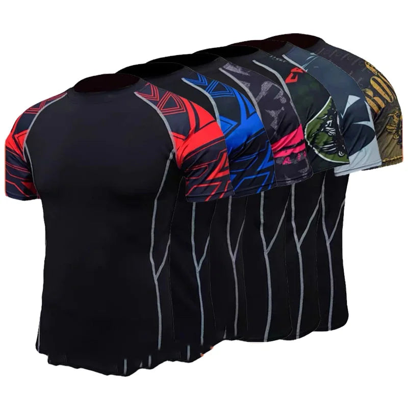 Men's Lightweight Quick-Drying Breathable Short Sleeve T-Shirt Sports Stretch Fabric Basketball Training Clothing for Summer