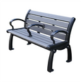Outdoor Furniture Public Park 2 Person Wpc Wooden Bench Seating Outside Garden Patio Rustic Reclaimed Wood Double Seat Benches