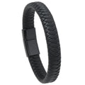 Wholesale Vintage Style Men's and Women's Fashion Bracelet Black PU Leather Woven with Alloy Buckle Bangles & Wristbands
