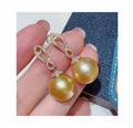 E2251 10-11mm DIY Natural Freshwater Pearl Charm Earrings Mounting Accessory 925 Sterling Silver Gold Plated  Jewelry for Women
