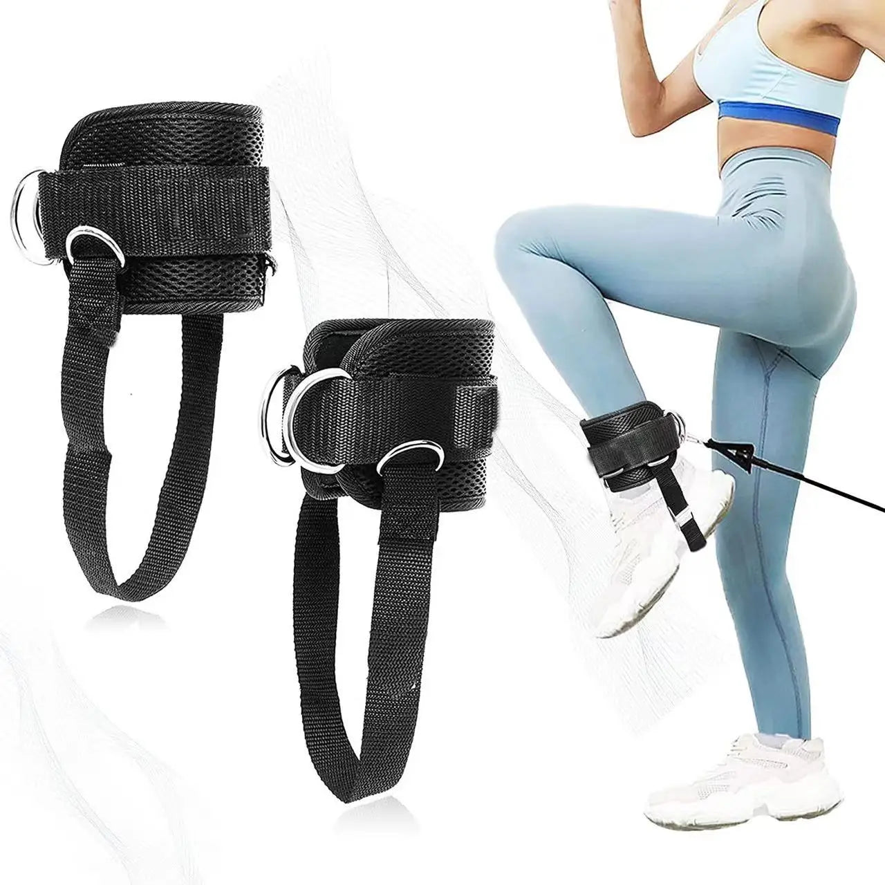 CW ASP001 Custom Logo Gym Workout Fitness Cuffs Leg Exercise Ankle Strap for Cable Machine