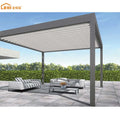 Motorized Pergola Customized Modern Bioclimatic Louvered Roof Pargola Louver Roof Pergola With Zipped Blinds