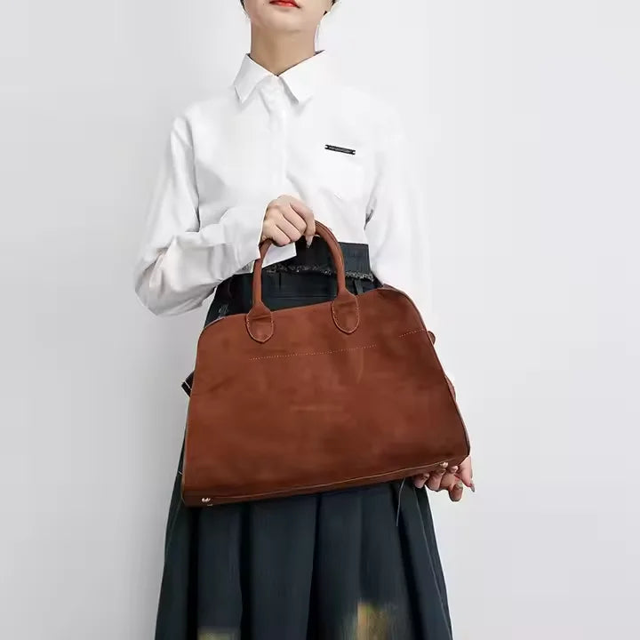 2025 Vintage Retro Women's Tote Bag Girls' Satchel with Top Two Straps Suede Handbag Closure Zipper PU/PVC Open at a Cute Price