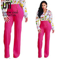 2025 Trending Women's High Waist Wide Leg Pants - Elegant Office Casual Trousers with Button Detail Solid Loose Fit Long Pants