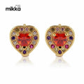 Women Elegant Vintage Austria Heart Zircon Crystal Fashion Earring High Quality Gift