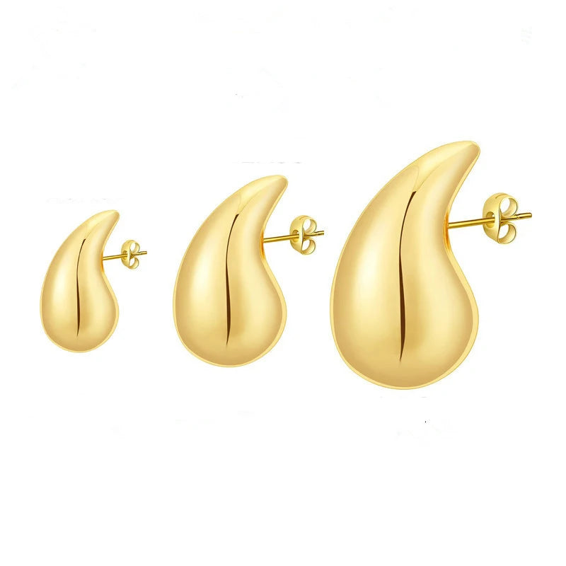 Stainless Steel Wholesale18k Gold Plated Tear Drop Designer Luxury Fashion Jewelry Teardrop Hoops Bottega Earrings Women