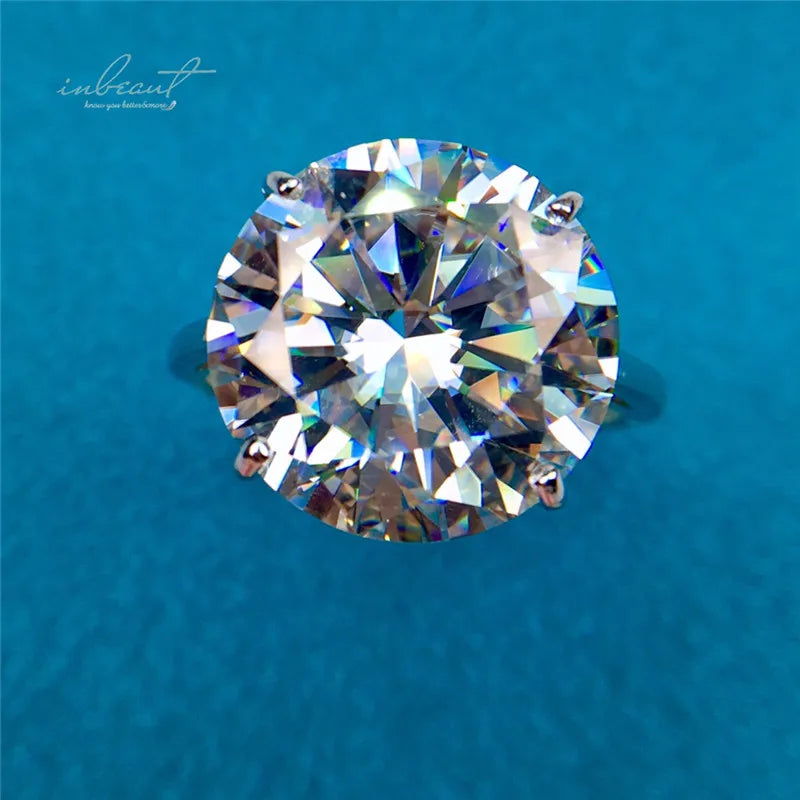 Classic 925 Silver 10 Ct Top Quality Brilliant Cut Pass Diamond Test D Color Moissanite Ring for Women Engagement Fine Jewelry