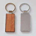 Wholesale Bulk Sublimation Keychain Blanks Metal Key Ring Holder Luxury Custom Laser Logo Wooden Keyring Keychain for Engraving