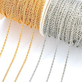 1Meter/strip Copper Fried Dough Twists Chain for Necklace Bracelet Earring Jewelry Making DIY Components Jewelry Accessories Y16