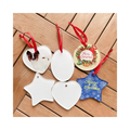 MDFSUB New Product Clear Sublimation Blank Heart Star Hanging Acrylic Ornaments Multi Size Christmas Tree Decoration