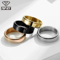 TOP ICY Tarnish Free High Quality Stainless Steel Glossy Ring Multicolor Simple Design Ring Jewelry Women Rotatable Men Jewelry
