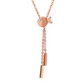 New Arrivals Crystal CZ Fish Choker Necklace Frosted Titanium Steel Lucky Fish Shaped Tassel Necklace For Girl
