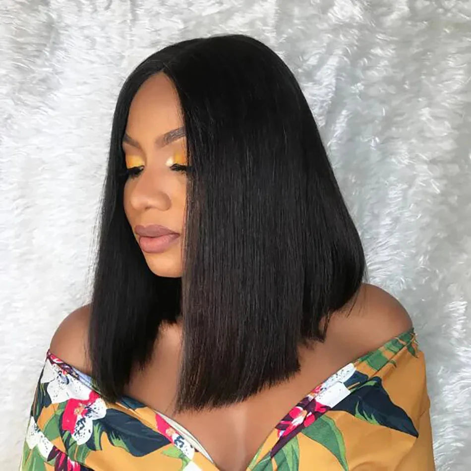 Sdd Bob Wig Glueless High Density Bone Straight Wigs for Women Cuticle Aligned Short Human Hair 14inch Brazilian Closure Wigs