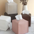 Square PU Leather Tissue Box Cover Home Decor Napkin Holder for Kitchen Car Tabletop Durable and Stylish