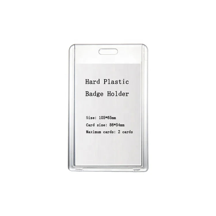 Vertical Hard Plastic PS ID Badge Card Holder School Students Card Case