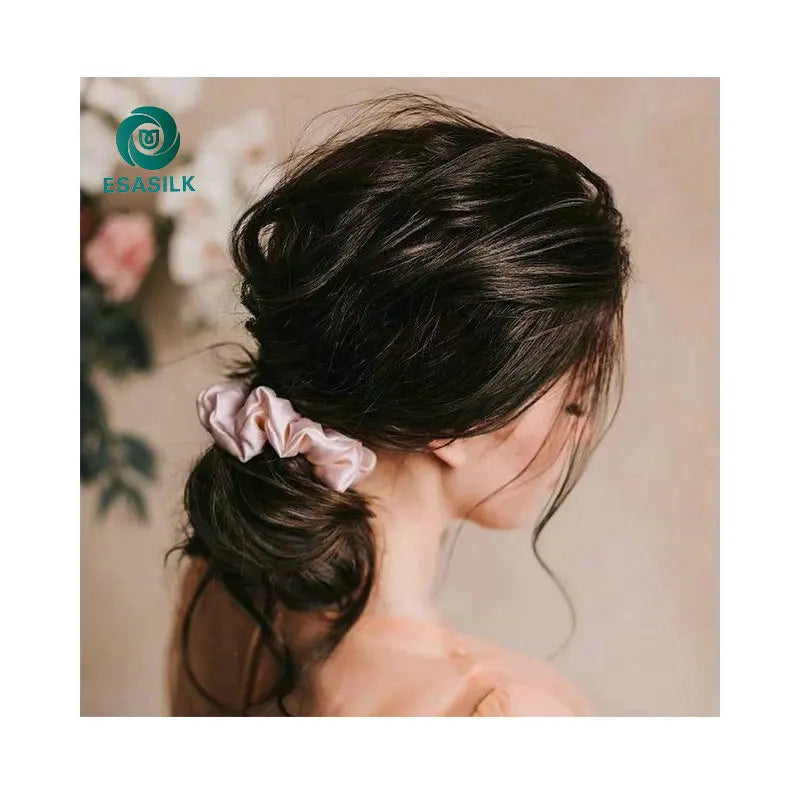 Mulberry Silk Scrunchies 100% Silk Baby Girl  Hair Ties Silk Elastic Hair Ties for Women Girls
