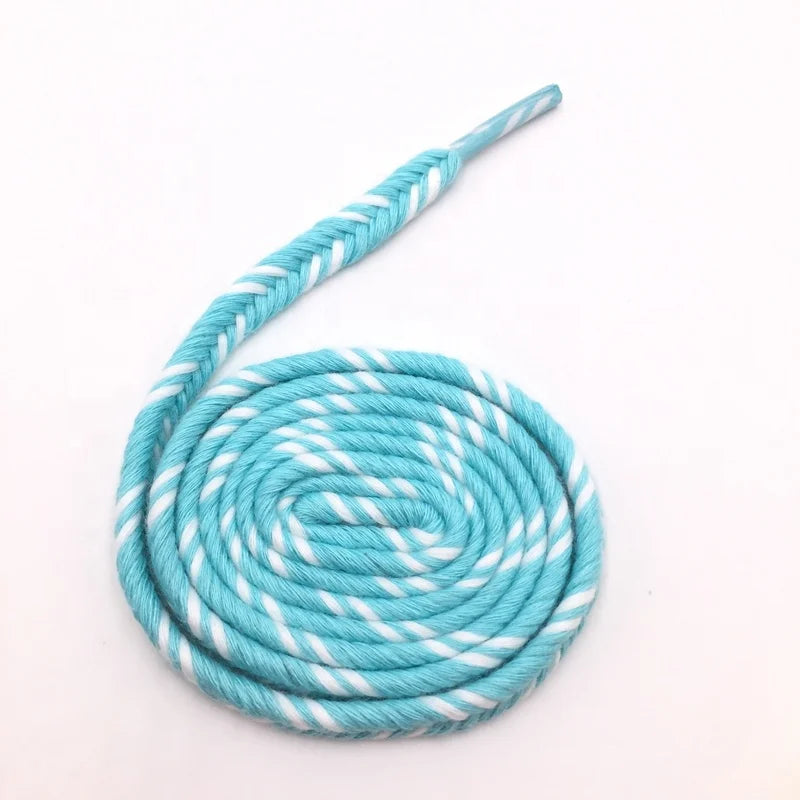 Hot Sale Custom Length Double Braided Eco-Friendly Cotton-Polyester Drawcord Hoodie Braid Colored Cord Printed Garment Bags