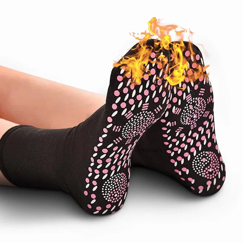 Manufacture Wholesale Winter Warm Outdoor Custom Logo Self Heating Tourmaline Slimming Health Socks