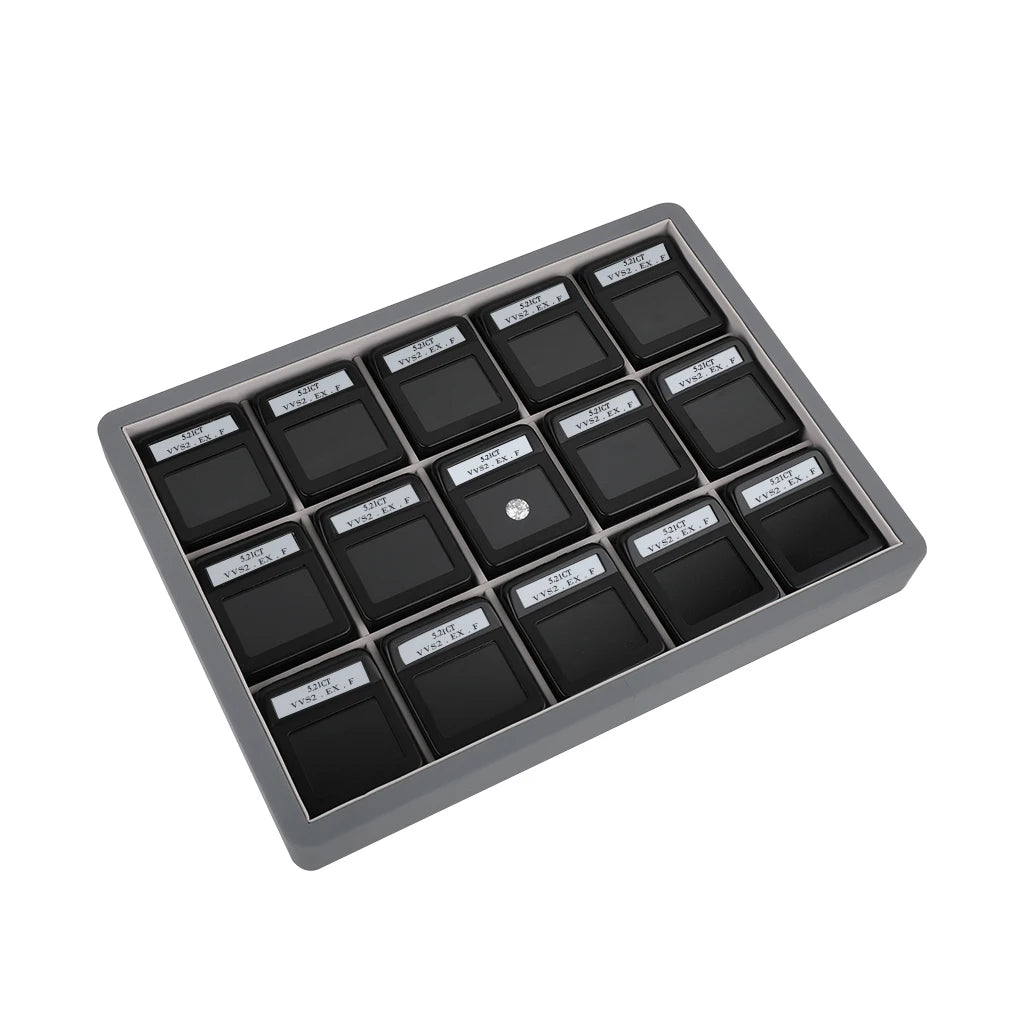 Premium Diamond Display Box Tray Set High Quality Metal Diamond Display Boxes with Logo Details Card