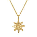 rinntin SGAN01 Starburst North-Star Charm Pendant Necklace 925 Sterling Silver Star Necklace for Women
