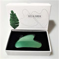 Huiying Easy to Use Face Slimming Body Scraping Green Aventurine Natural Jade Stone Face Body Massage Heart Shape Facial Gua Sha Tool