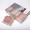 Wholesale Polished Rose Quartz Pink Crystal Coaster Natural Gold Plated Engraved Mascot Stone for Drinks Other Crystal Crafts