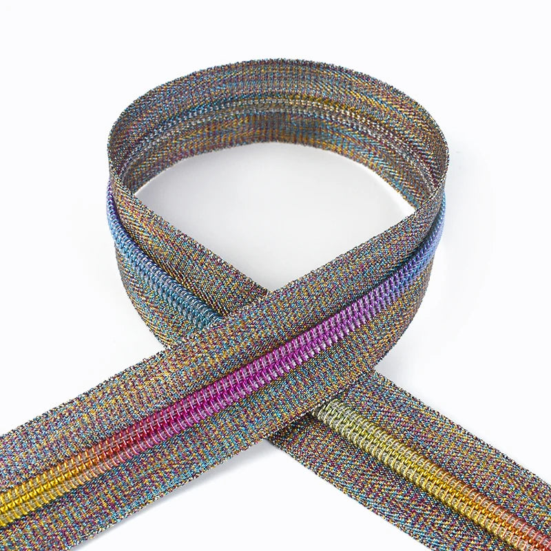 For Deepeel ZA828 Garment Accessories 5# Rainbow Nylon Zipper Tape with Teeth for Clothing